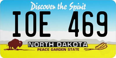 ND license plate IOE469