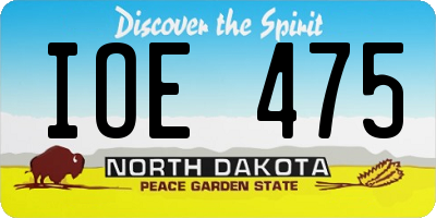 ND license plate IOE475