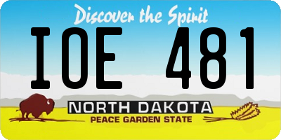 ND license plate IOE481