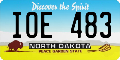 ND license plate IOE483