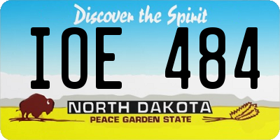 ND license plate IOE484