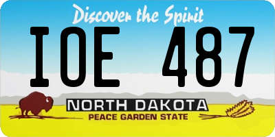 ND license plate IOE487