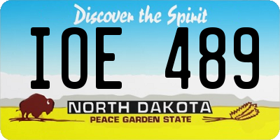 ND license plate IOE489