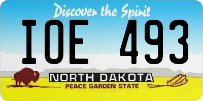 ND license plate IOE493