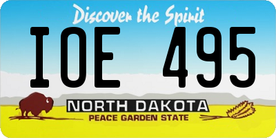 ND license plate IOE495