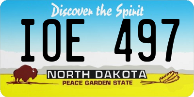 ND license plate IOE497