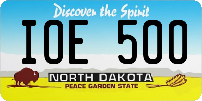 ND license plate IOE500