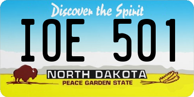 ND license plate IOE501