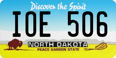 ND license plate IOE506