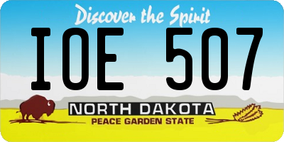 ND license plate IOE507