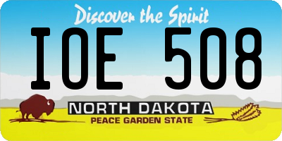 ND license plate IOE508