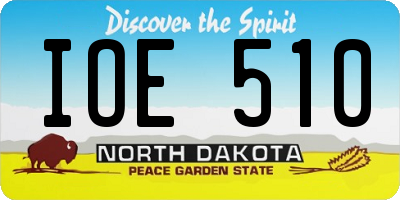 ND license plate IOE510