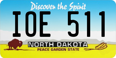 ND license plate IOE511
