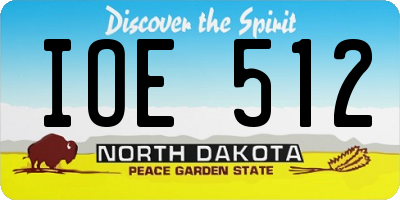 ND license plate IOE512