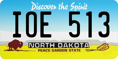 ND license plate IOE513