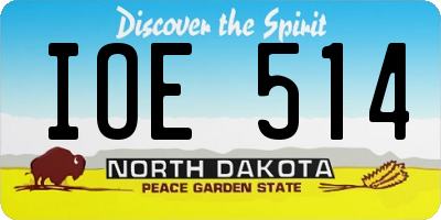 ND license plate IOE514