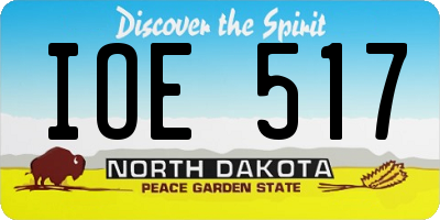 ND license plate IOE517