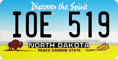 ND license plate IOE519