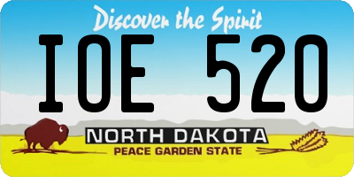 ND license plate IOE520