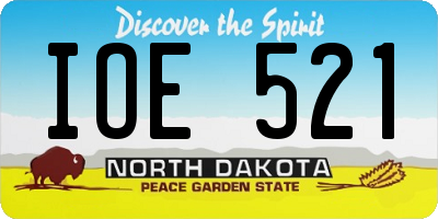 ND license plate IOE521