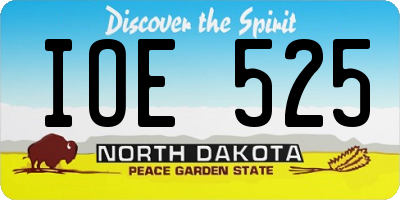 ND license plate IOE525