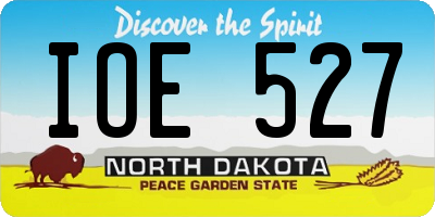 ND license plate IOE527