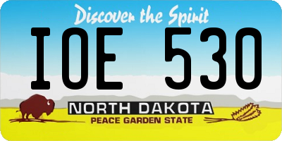ND license plate IOE530