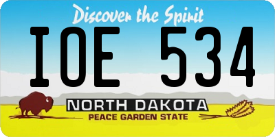 ND license plate IOE534