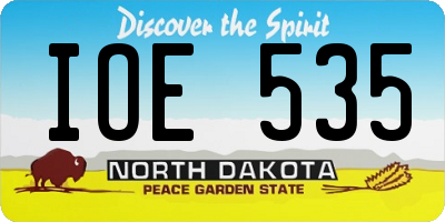 ND license plate IOE535
