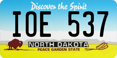 ND license plate IOE537