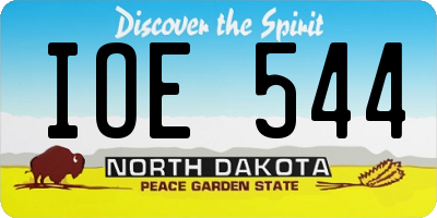 ND license plate IOE544