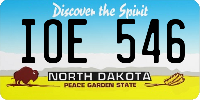 ND license plate IOE546