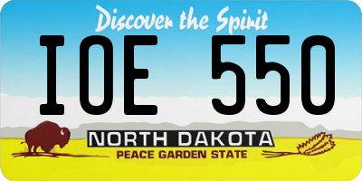 ND license plate IOE550