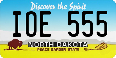 ND license plate IOE555