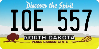 ND license plate IOE557