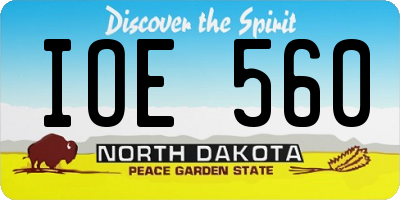 ND license plate IOE560