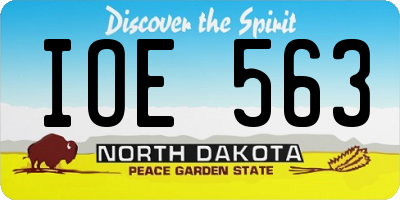 ND license plate IOE563