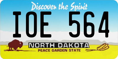 ND license plate IOE564