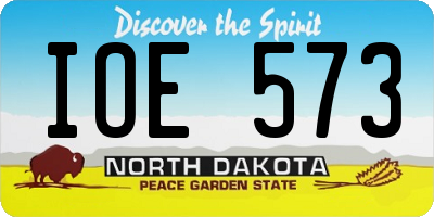 ND license plate IOE573