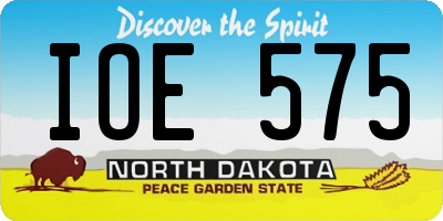ND license plate IOE575