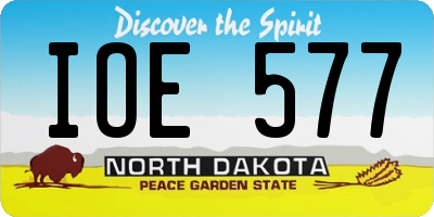 ND license plate IOE577