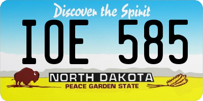 ND license plate IOE585