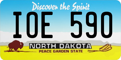 ND license plate IOE590
