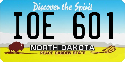 ND license plate IOE601