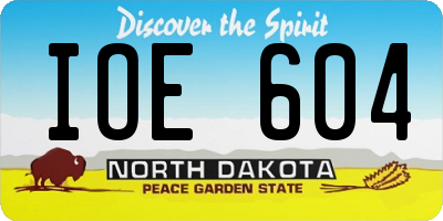 ND license plate IOE604