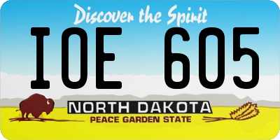 ND license plate IOE605