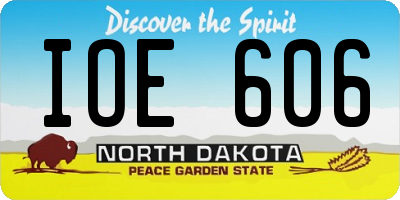 ND license plate IOE606