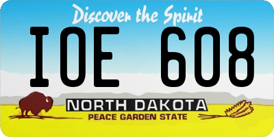 ND license plate IOE608