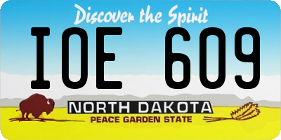 ND license plate IOE609
