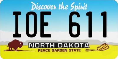 ND license plate IOE611